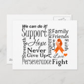 白血病の支える単語 ポストカード (正面/裏面)