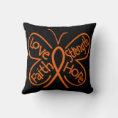 白血病の蝶活気づけるな単語 クッション (裏面)