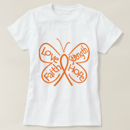 白血病の蝶活気づけるな単語 Tシャツ
