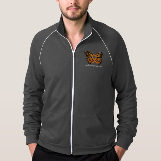 白血病の蝶認識度のリボン パーカ (正面)