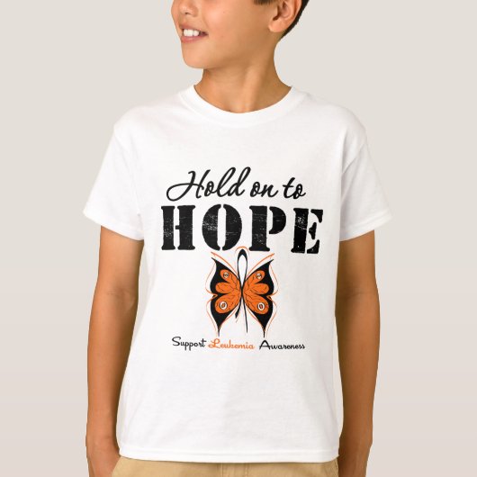 白血病は希望にしがみつきます Tシャツ (正面)