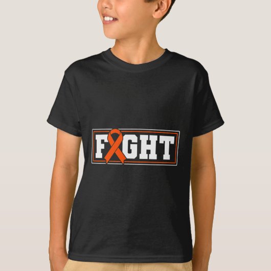 白血病オレンジリボンとの闘い1 Tシャツ (正面)