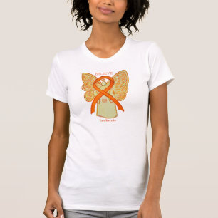 白血病オレンジ認識度リボンエンジェルシャツ Tシャツ
