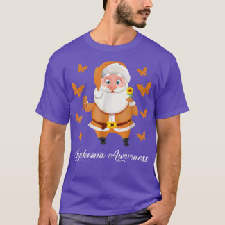 白血病クリスマスサンタクロース白血病蝶 Tシャツ