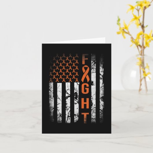 白血病リボンと戦うアメリカ国旗の白血病認識 カード (黄色い花)