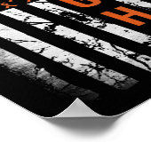 白血病リボンと戦うアメリカ国旗の白血病認識 ポスター (角)