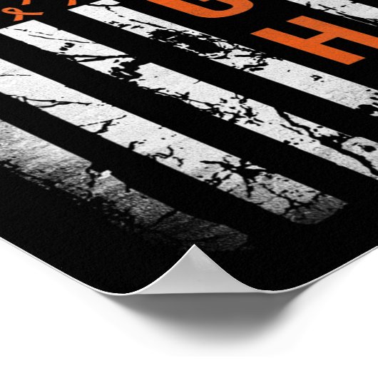 白血病リボンと戦うアメリカ国旗の白血病認識 ポスター (角)