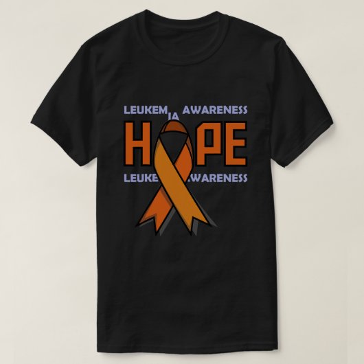 白血病リボンホープ白血病認識度 Tシャツ (デザイン正面)