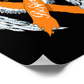 白血病信じ認識度オレンジリボンと天使 ポスター (角)