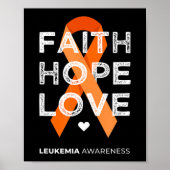 白血病信仰ホープラブオレンジリボン白血病Aw ポスター (正面)
