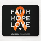 白血病信仰ホープラブオレンジリボン白血病Aw マウスパッド (正面)