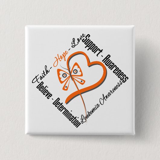 白血病信仰ホープラブバタフライ 缶バッジ (正面)