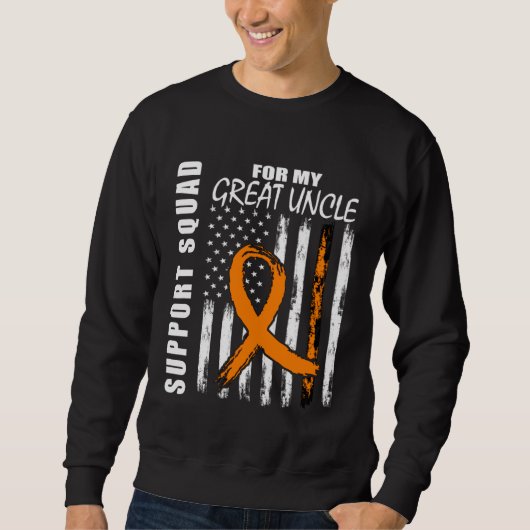 白血病啓発おじ Leukemia Awareness アメリカ国旗サポーター スウェットシャツ (正面)