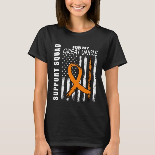 白血病啓発おじ Leukemia Awareness アメリカ国旗サポーター Tシャツ (正面)