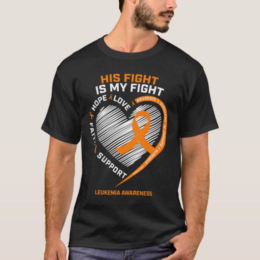 白血病啓発ギフトファイター 男性用白血病 Tシャツ (正面)