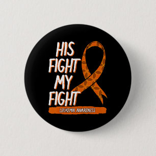 白血病啓発 オレンジリボン His Fight My Fight 缶バッジ