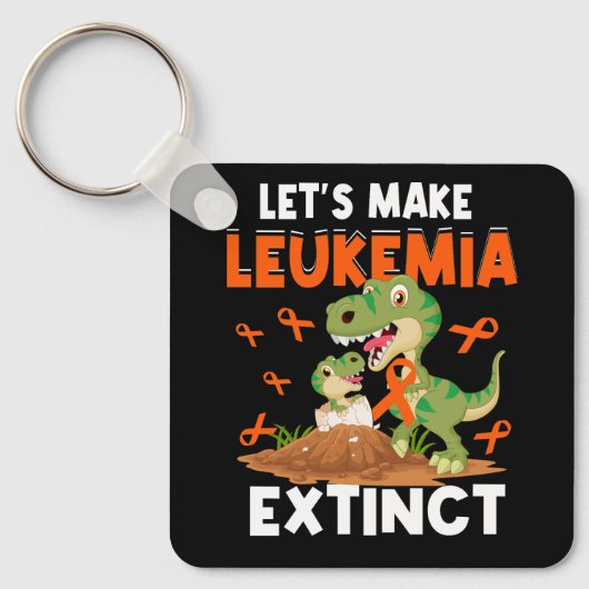 白血病恐竜オレンジリボン血液学者レプティ キーホルダー (正面)
