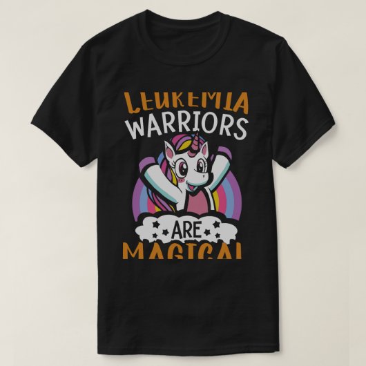 白血病戦士は魔法のユニコーン白血病Awa Tシャツ (デザイン正面)