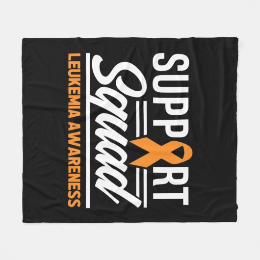 白血病戦士サポートスクワッド白血病がん阿波 フリースブランケット (正面(横))