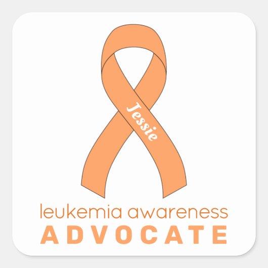 白血病提唱ホワイトスクエアステッカー スクエアシール (正面)