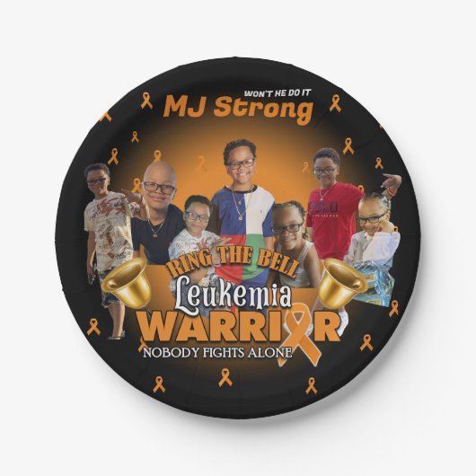 白血病生存者お祝いプレートベルリンギング ペーパープレート (正面)