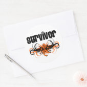 白血病生存者グランジ翼エンブレム ラウンドシール (封筒)