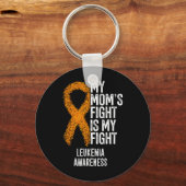 白血病私の母の戦いは私の戦い白血病アウェア キーホルダー (正面)