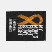 白血病私の母の戦いは私の戦い白血病アウェア フリースブランケット (正面(横))