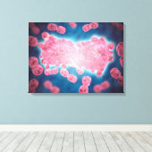 白血病細胞群の顕微鏡的見解 キャンバスプリント (インサイチュ (ウッドフロア))