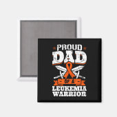 白血病誇りを持った戦士パパ認識度Blのパパ マグネット (正面/裏面)