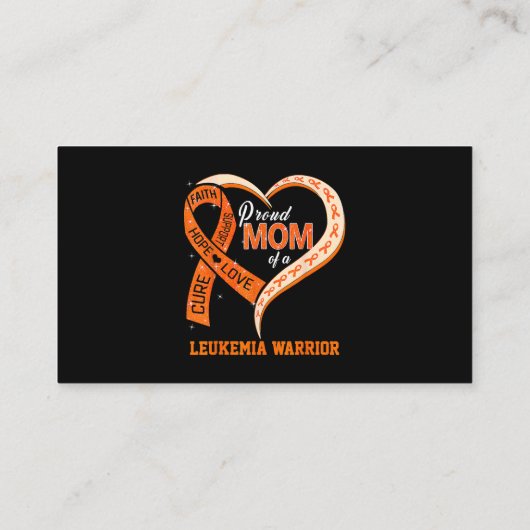 白血病誇りを持った認識度の母は白血病の戦士 名刺 (裏面)
