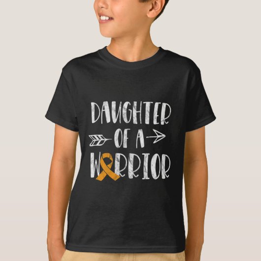 白血病認識度の女性の戦士の血缶 Tシャツ (正面)