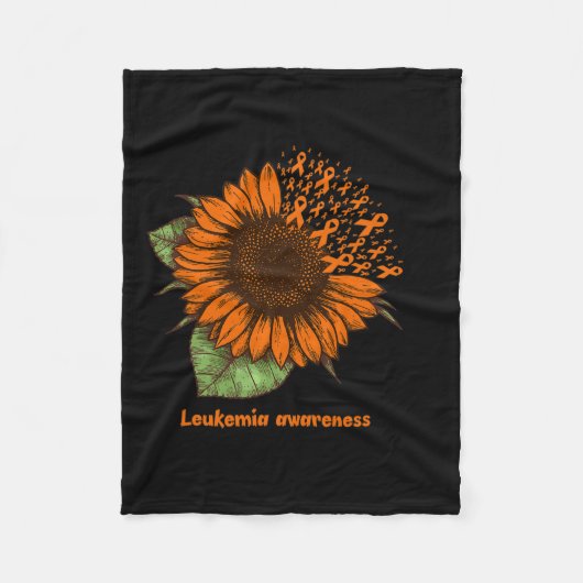 白血病認識度ひまわりギフト戦士サバイバー フリースブランケット (正面)