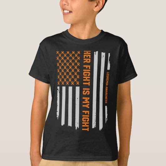白血病認識度アメリカ国旗Tギフト Tシャツ (正面)