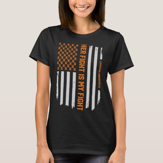 白血病認識度アメリカ国旗Tギフト Tシャツ (正面)