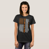 白血病認識度アメリカ国旗Tギフト Tシャツ (正面フル)