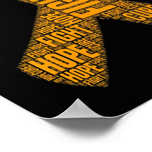 白血病認識度オレンジファイトホープキュールリボン ポスター (角)