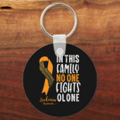 白血病認識度オレンジリボンがん生存者 キーホルダー (正面)