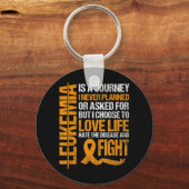 白血病認識度オレンジリボンのサポート キーホルダー (正面)