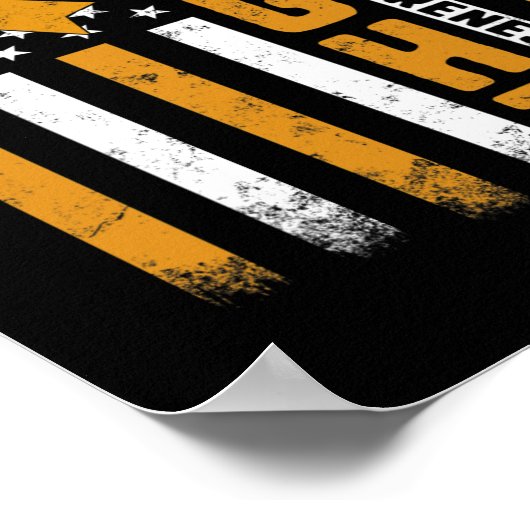 白血病認識度オレンジリボンアメリカ国旗の戦士 ポスター (角)