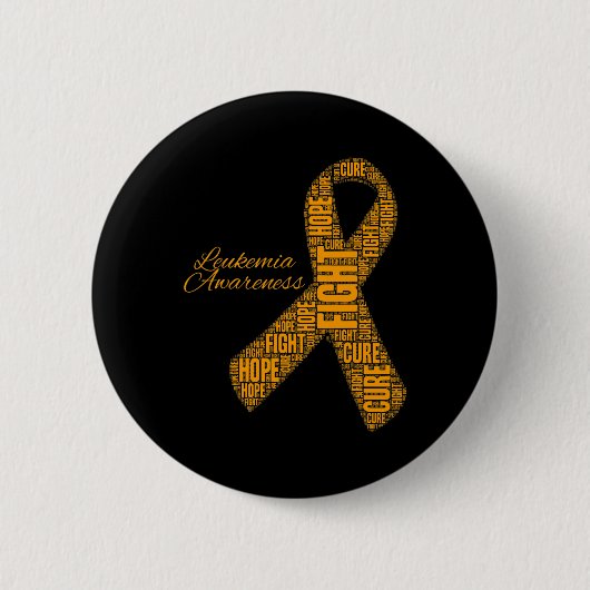 白血病認識度オレンジリボン戦いホープキュア 缶バッジ (正面)