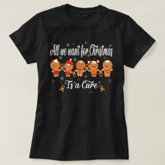 白血病認識度クリスマスジンジャーブレッドかわいい Tシャツ