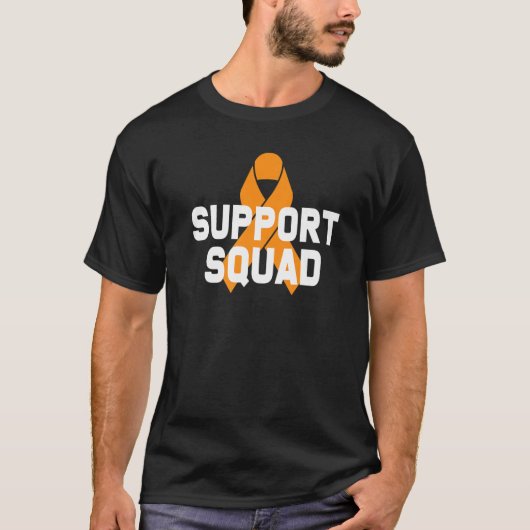 白血病認識度サポートスクワッドオレンジリボン Tシャツ (正面)