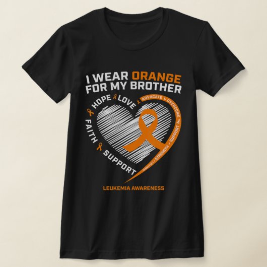 白血病認識度ブラザーギフトキッズ白血病Awa Tシャツ (レイダウン)