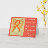 白血病認識度リボングリーティングカード カード (黄色い花)