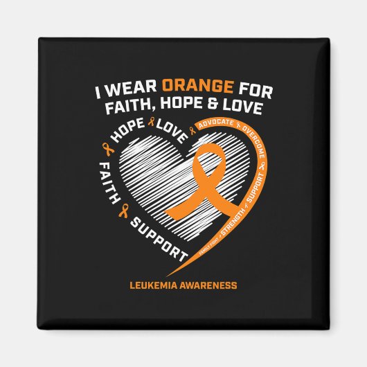 白血病認識度信仰希望Love Leukemia Aware マグネット (正面)
