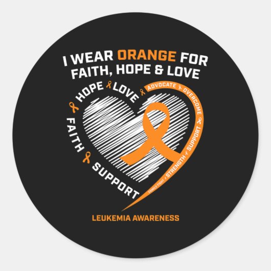 白血病認識度信仰希望Love Leukemia Aware ラウンドシール (正面)