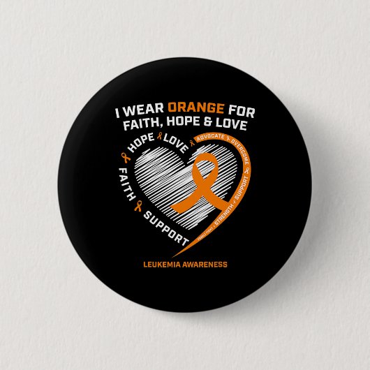 白血病認識度信仰希望Love Leukemia Aware 缶バッジ (正面)