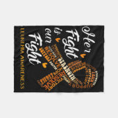 白血病認識度戦士の戦いは我々の戦い フリースブランケット (正面(横))