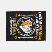 白血病認識度月サポートI衣服オレンジ フリースブランケット (正面(横))